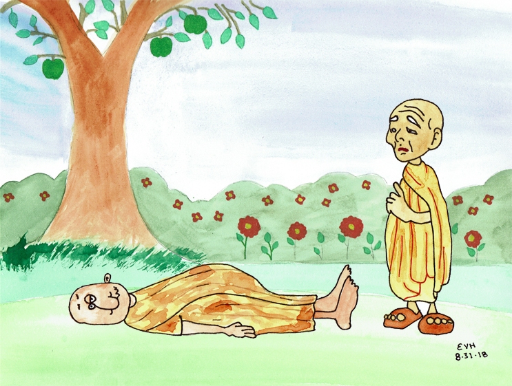 Figure: The Drunken Sot Sāgata Disrespecting the Bodhisatta