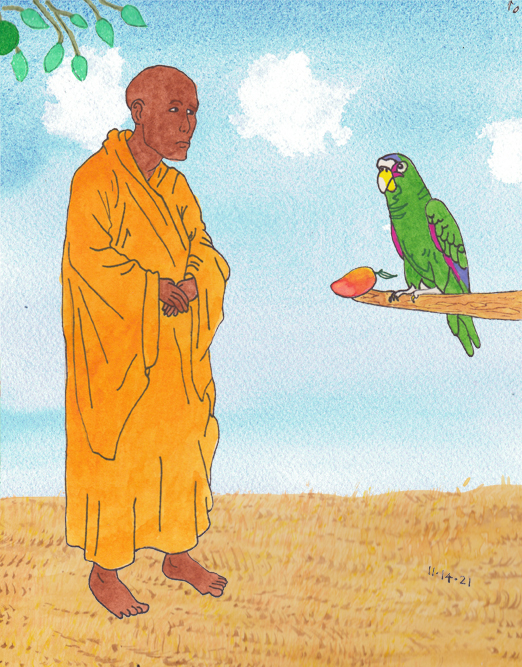 The generous recluse and the noble parrot