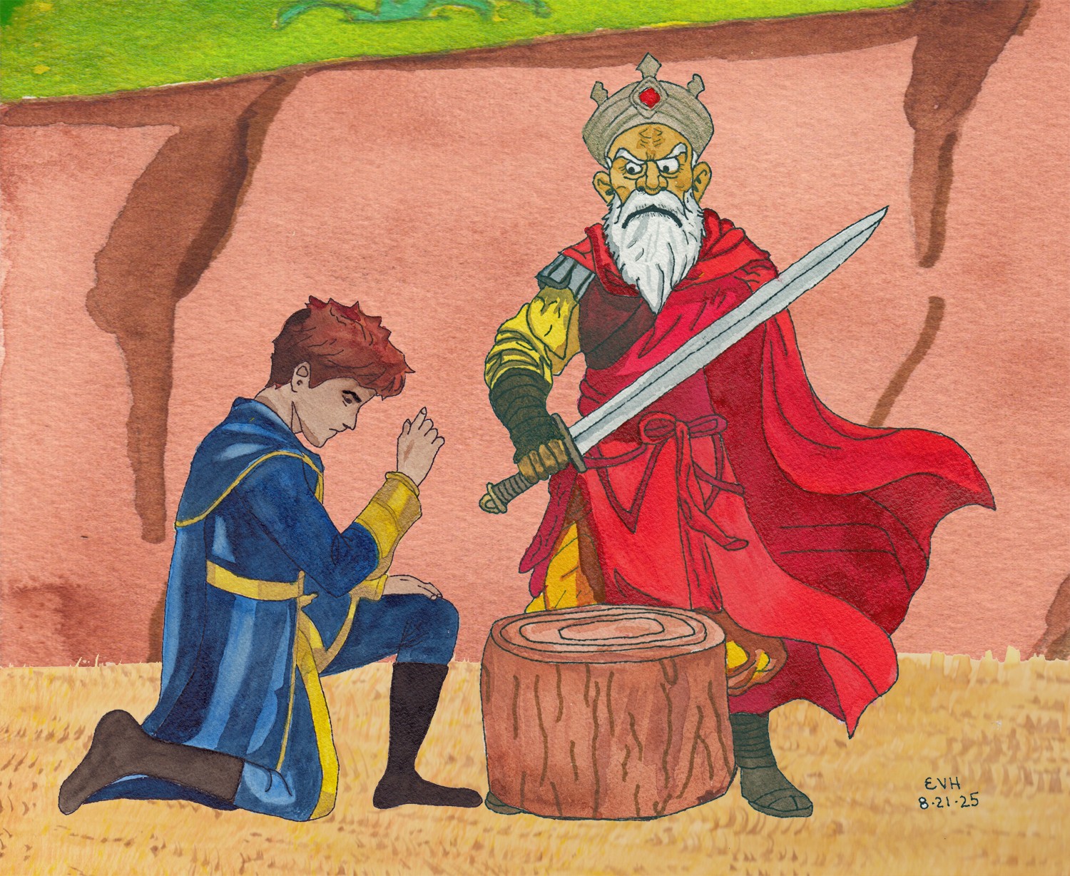 The evil priest prepares to kill the prince.