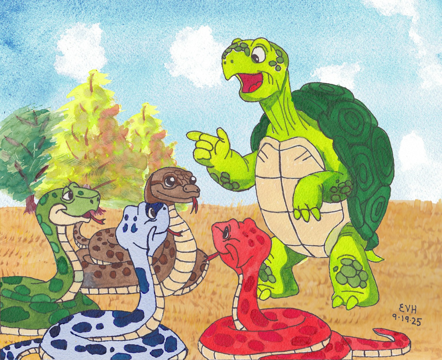 The tortoise deceives the Nāgas.