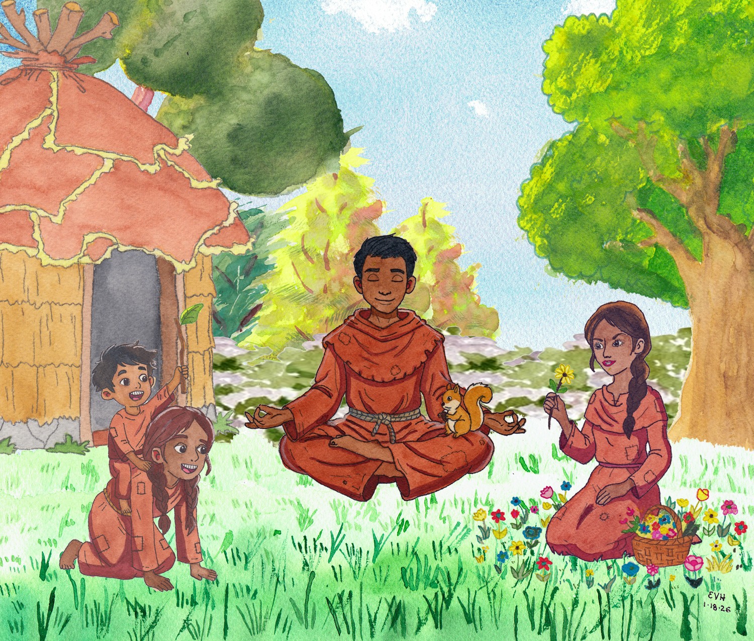 The happy hermit family.